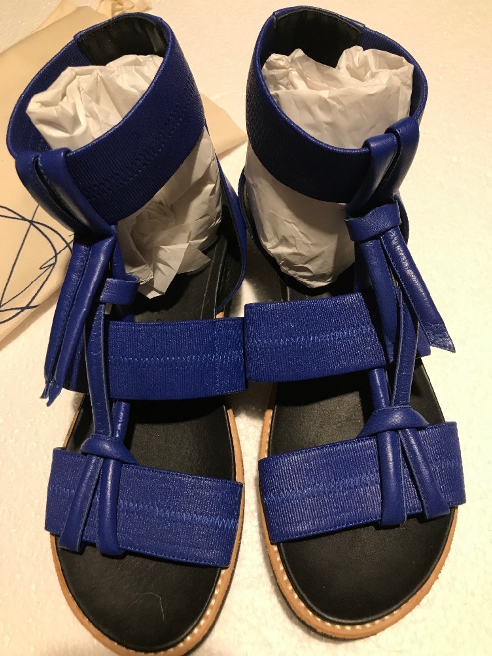 Maria Cornejo NEW IN BOX blue leather sandals 37 womens
